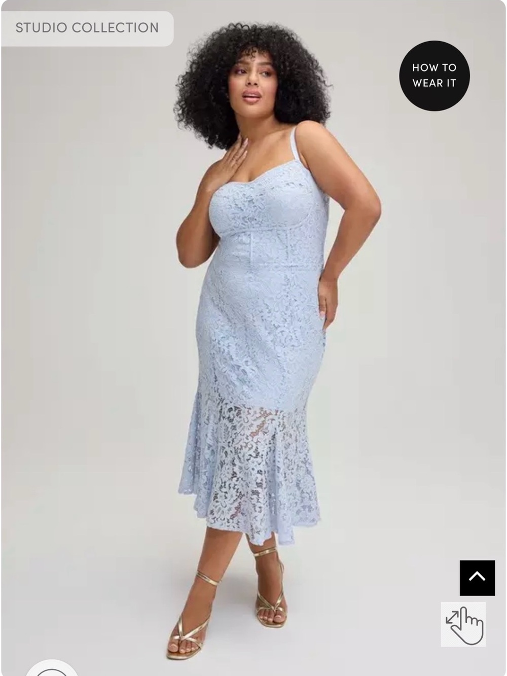 Lace Midi Dress in Light Blue